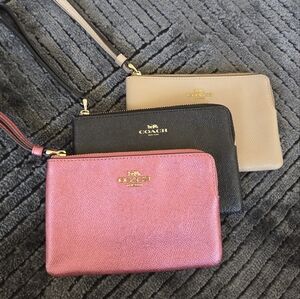 3 COACH Corner Zip Wristlet